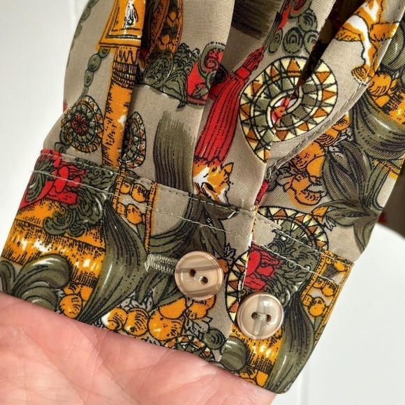 Vintage Ladies made in USA Frayne blouse with horse pattern size vintage 14 - Picture 2 of 9